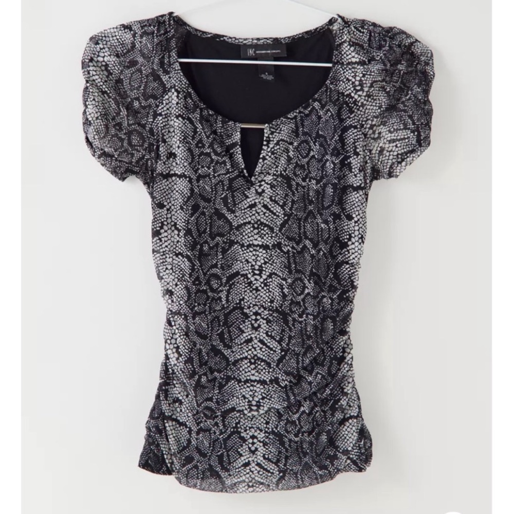 INC size S snake print top